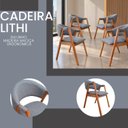 Ver imagem 5 de Kit 6 Poltronas Sala de Estar Lithi Revestida em Linho Cinza-Escuro Design Versátil e Sofisticado
