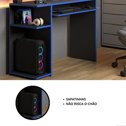 Escrivaninha Gamer - Jm:preto/azul - 4