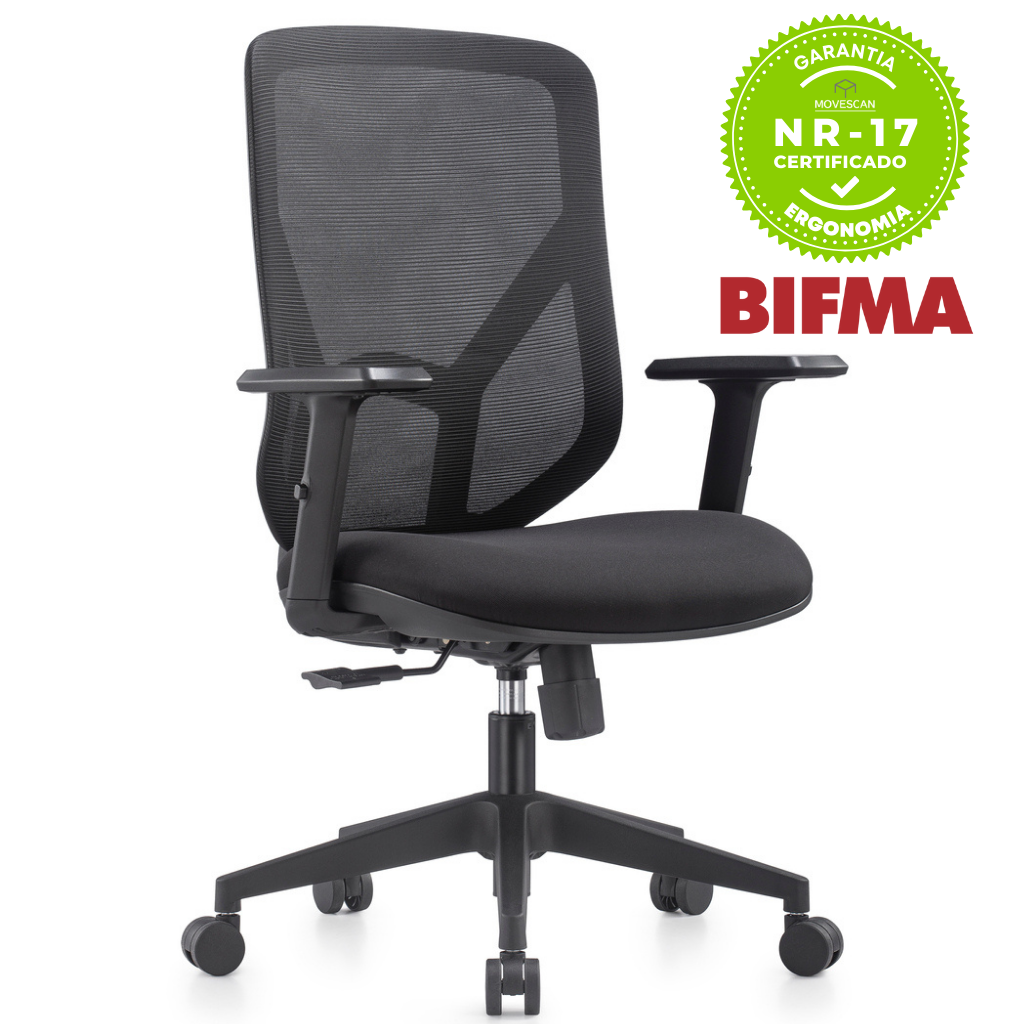 Cadeira Ergonômica de Escritório Alpha Com NR17 - 9