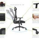 Ver imagem 5 de Cadeira Escritório Presidente NR17 Ergonômica Tela Mesh Kappa Preto