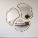 Ver imagem 2 de Conjunto 3 Espelhos Orgânicos Moldura em MDF Textura Pietra Miraggio