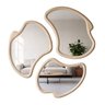 Conjunto 3 Espelhos Orgânicos Moldura em MDF Textura Pietra Miraggio - 3