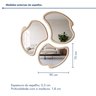 Conjunto 3 Espelhos Orgânicos Moldura em MDF Textura Pietra Miraggio - 8