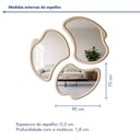 Ver mais imagens de Conjunto 3 Espelhos Orgânicos Moldura em MDF Textura Pietra Miraggio
