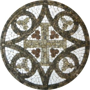 Mosaico Religioso Bizantino Cruz Bizantina 90cm