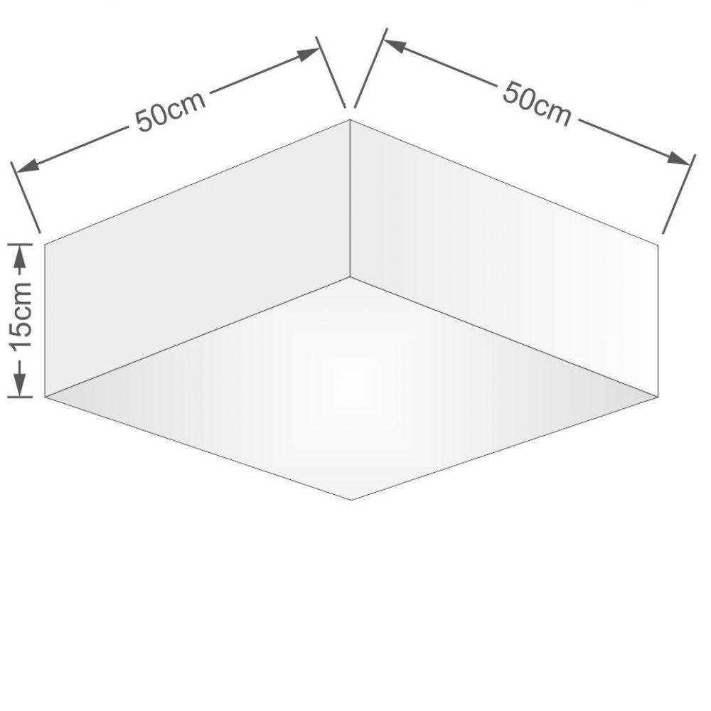 Plafon Quadrado Cúpula em Tecido 15/50x50 Bivolt Linho Bege - 2
