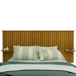 Cabeceira Ripada Ripa Autentica com Led 140/160 Nobre Naturale - Gelius - 1