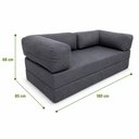 Ver imagem 3 de Sofá Cama Modular Glow 2 Lugares Retrátil 180cm Grafite