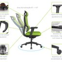 Ver imagem 6 de Cadeira de Escritório Presidente NR17 Ergonômica Tela Mesh Beta Verde