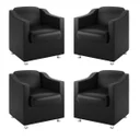 Ver imagem 1 de Kit 4 Poltronas para Recepção Clínica Médica - Balaqui Decor Cor:Courino Preta