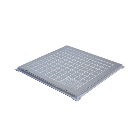Tampa Tampão Chão Alumínio Fundido Quadrado Simples 70x70cm