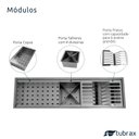 Ver imagem 5 de Canal Úmido Organizador Calha de Cozinha em Aço Inox 304 C/3 Módulos e Tampa - Tubrax