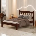 Ver imagem 1 de Cama Casal Perola New Castanho em Madeira Maciça