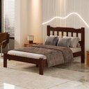 Ver imagem 3 de Cama Casal New Perola Madeira Maciça Cor Castanho