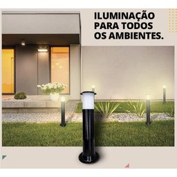 Poste Balizador Luminária Casa Sítio Jardim 35cm Branco - 3