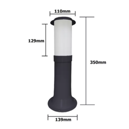 Poste Balizador Luminária Casa Sítio Jardim 35cm Branco - 2