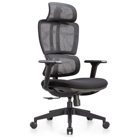 Cadeira de Escritório Presidente NR17 Ergonômica Tela Mesh Phi Preto