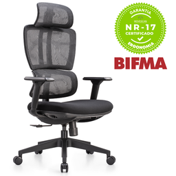 Cadeira de Escritório Presidente NR17 Ergonômica Tela Mesh PHI - 14