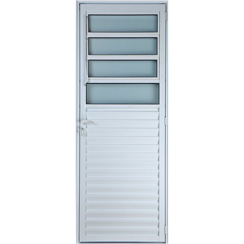 Porta de Aluminio Basculante Direita Linha Premium:2,10 X 0,80/branco