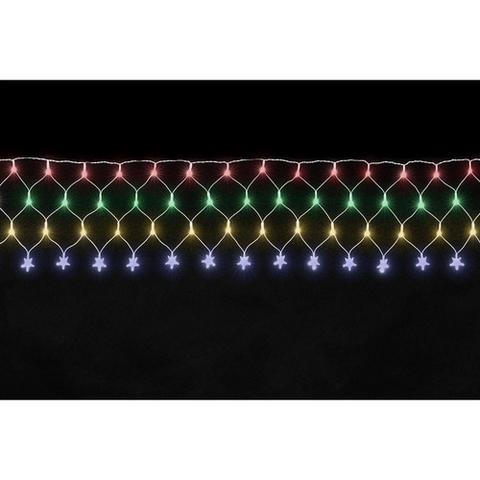 Pisca Pisca Led Rede com Estrelas Colorido Natal 8 Funções 120 Leds 3m