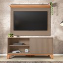 Ver mais imagens de Rack com Painel Ripado para TV até 55 Polegadas 136cmx108cm Mondrian Freijó Marrom Freijo
