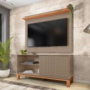Ver imagem 1 de Rack com Painel Ripado para TV até 55 Polegadas 136cmx108cm Mondrian Freijó Marrom Freijo