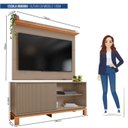 Ver imagem 3 de Rack com Painel Ripado para TV até 55 Polegadas 136cmx108cm Mondrian Freijó Marrom Freijo
