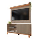 Ver imagem 2 de Rack com Painel Ripado para TV até 55 Polegadas 136cmx108cm Mondrian Freijó Marrom Freijo