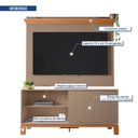 Ver imagem 4 de Rack com Painel Ripado para TV até 55 Polegadas 136cmx108cm Mondrian Freijó Marrom Freijo