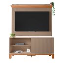 Ver imagem 7 de Rack com Painel Ripado para TV até 55 Polegadas 136cmx108cm Mondrian Freijó Marrom Freijo