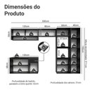 Ver imagem 3 de Armário de Cozinha Completa 300 Cm Suspenso Preto Nice Madesa 06 Preto