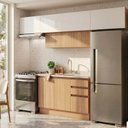 Ver imagem 1 de Cozinha Modulada 4 Peças Armários e Balcão sem Tampo Aroeira CabeCasa MadeiraOriginals Cinza/Cedro
