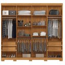 Ver imagem 2 de Guarda Roupa Casal Master New 8 Portas e 4 Gavetas com Espelho e Pés Cinamomo Areia - Santos Andirá