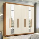 Ver imagem 4 de Guarda Roupa Casal Master New 8 Portas e 4 Gavetas com Espelho e Pés Cinamomo Areia - Santos Andirá