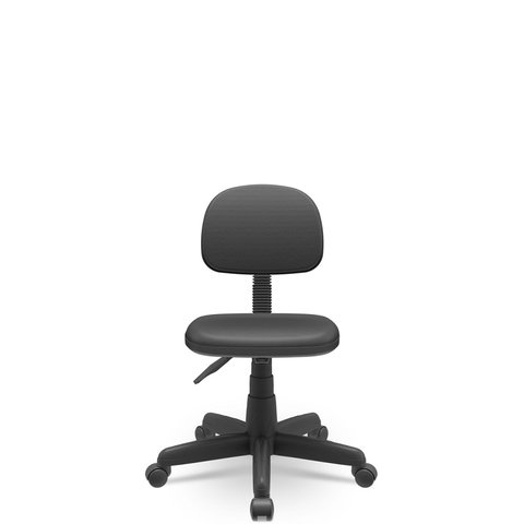 Cadeira Secretaria Giratoria Bolt - Couro Sintetico Corano - Preto