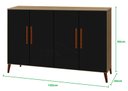 Ver imagem 5 de Buffet aparador Colombia 4 portas balcão 1.22m retrô fechado cor Preto fosco com Amêndoa PASSE BEM