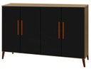 Ver imagem 3 de Buffet aparador Colombia 4 portas balcão 1.22m retrô fechado cor Preto fosco com Amêndoa PASSE BEM