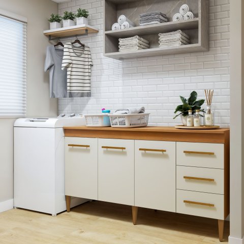 Lavanderia Modulada Balcão 3 Portas e 3 Gavetas Nova Iguaçu