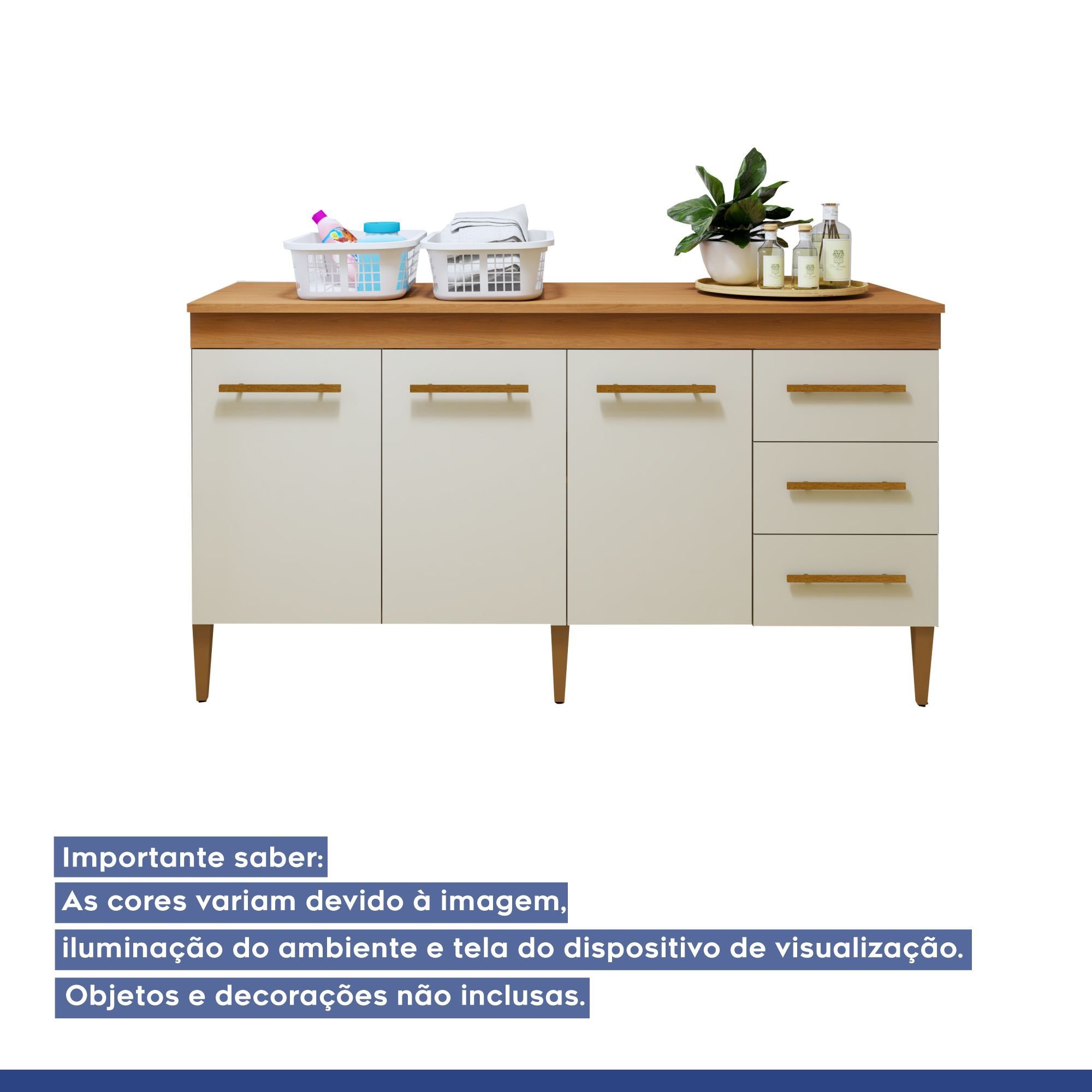 Lavanderia Modulada Balcão 3 Portas e 3 Gavetas Nova Iguaçu - 10