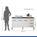 Ver imagem 7 de Lavanderia Modulada Balcão 3 Portas e 3 Gavetas Nova Iguaçu