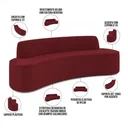 Ver imagem 3 de Sofá 3 Lugares Sala de Estar Cancún D02 Veludo Marsala 180 cm C-278 - Lyam Decor