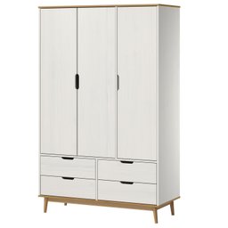 Guarda-roupa 3 Portas 4 Gavetas em Madeira Maciça Linha Nórdica Yescasa  - 2