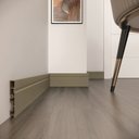 Ver imagem 2 de Kit c/15 Barras Rodapé de PVC 10cm x 15mm x 2,40m Frisado Acqua New Eucafloor 36m Cinza/Fumê Classico