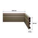 Ver imagem 3 de Kit c/15 Barras Rodapé de PVC 10cm x 15mm x 2,40m Frisado Acqua New Eucafloor 36m Cinza/Fumê Classico