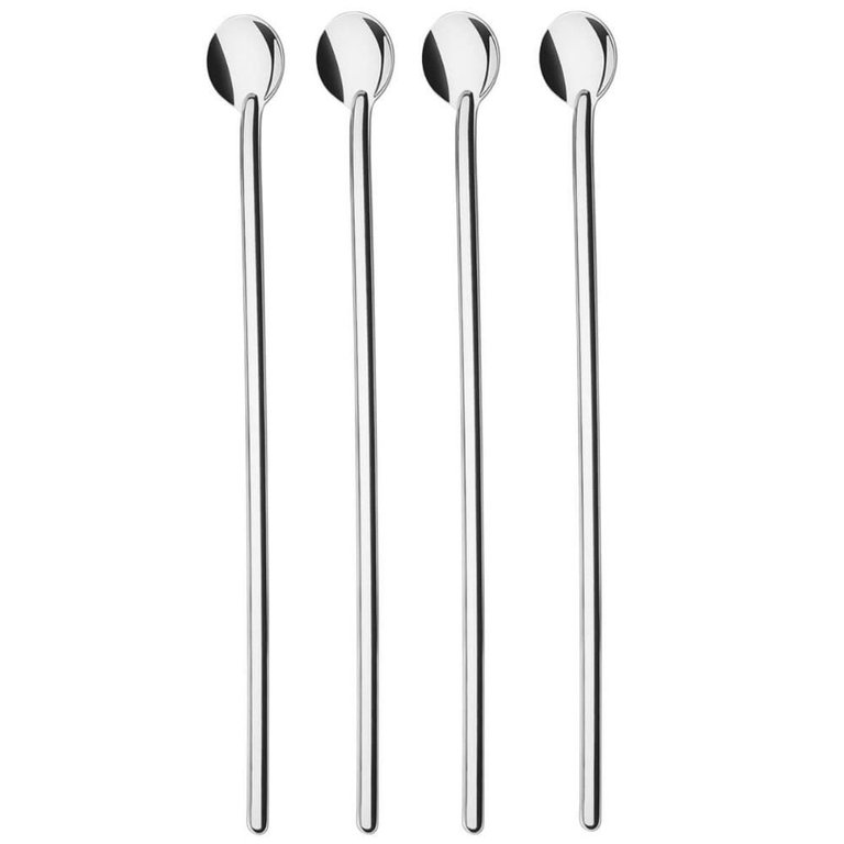 4 Colheres para Coquetéis Drinks 30cm em Aço Inox Tramontina Sucos Caipirinha Martini Gin Tônica 4 Colheres para Coquetéis Drinks 30cm em Aço Inox Tramontina Sucos Caipirinha Martini Gin Tônica
