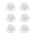 Ver imagem 1 de Cj 6 Xícaras P/café C/pires de Porcelana Branca Maldivas C/filete Prata 80ml Wolff