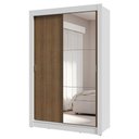 Ver imagem 3 de Guarda-roupa Solteiro 2 Portas de Correr com Espelho 4 Gavetas Branco/rustic Vivare Plus Madesa