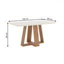 Ver imagem 3 de Mesa de Jantar 6 Lugares Sales/bella com Vidro Nature/off White/amêndoa - Pnr Móveis