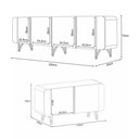 Ver imagem 5 de Conjunto Buffets Sala de Estar Benvenuto/saluti Mdp/mdf Pés em Aço Off White G26 - Hb Móveis