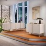 Conjunto Buffets Sala de Estar Benvenuto/saluti Mdp/mdf Pés em Aço Off White G26 - Hb Móveis - 1